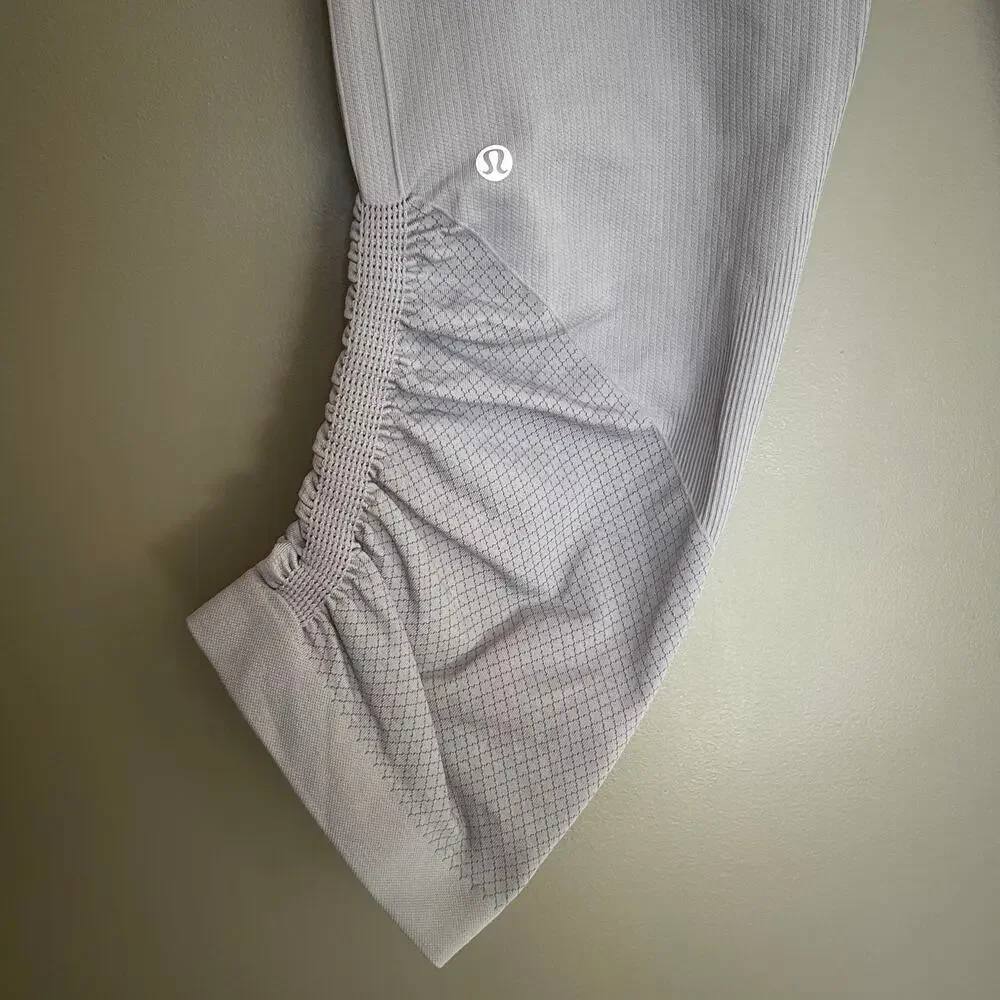 Lululemon Flow & Go Crop‎ Battleship Grey Sz 6 High Waisted Leggings Gym Workout